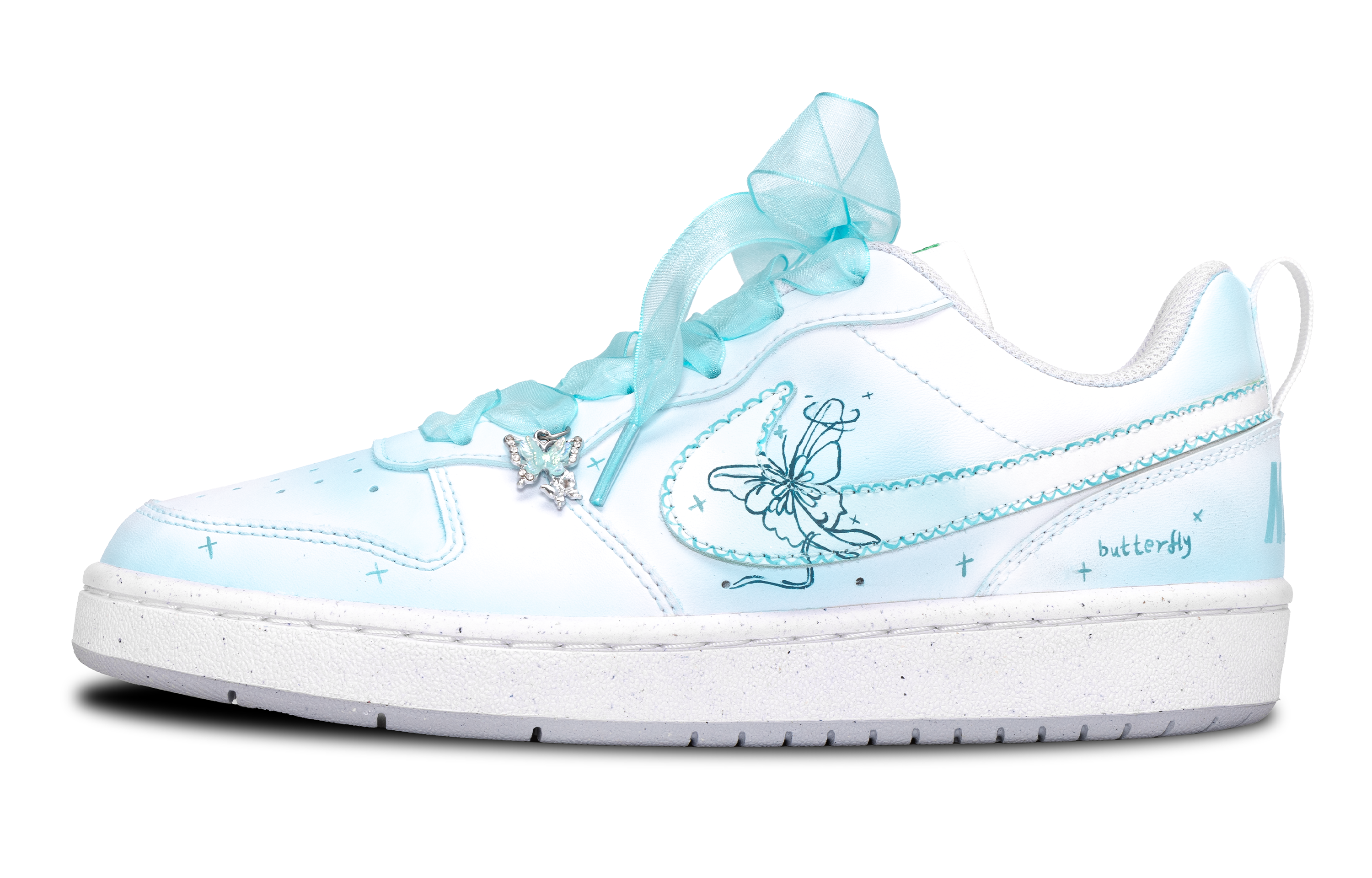 Nike Court Borough Anti Slip Wear Resistant Low Top Skateboard Shoes Women's Light Blue купить в интернет-магазине Yoocart с быстрой доставкой по России.