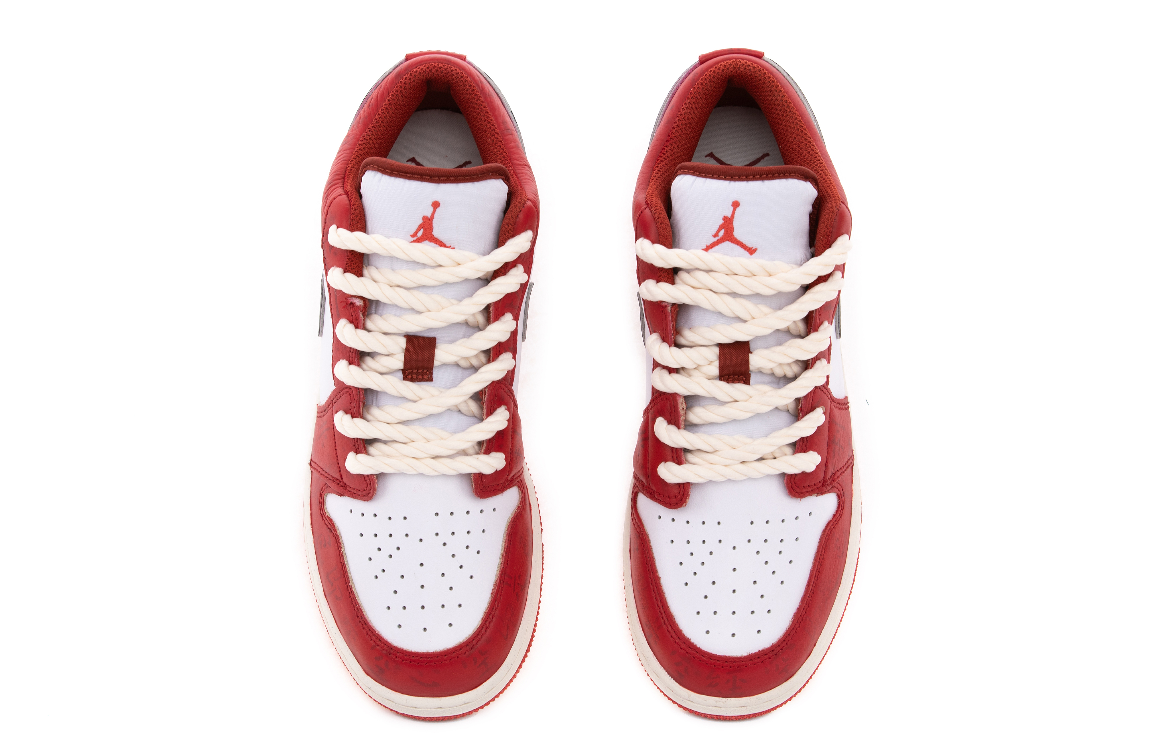 Jordan Air Jordan 1 Low-Top Vintage Basketball Shoes Women's White Red Black