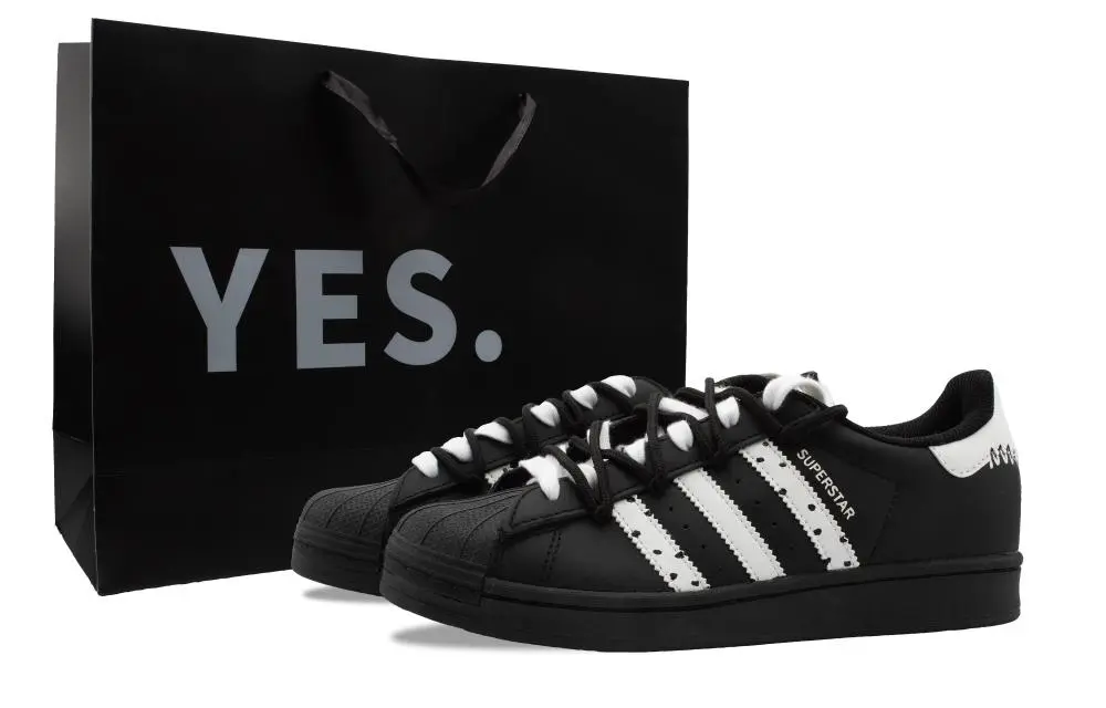 Adidas Originals SUPERSTAR Oreo Abrasion Resistant Low top Skateboard Shoes Unisex Black White