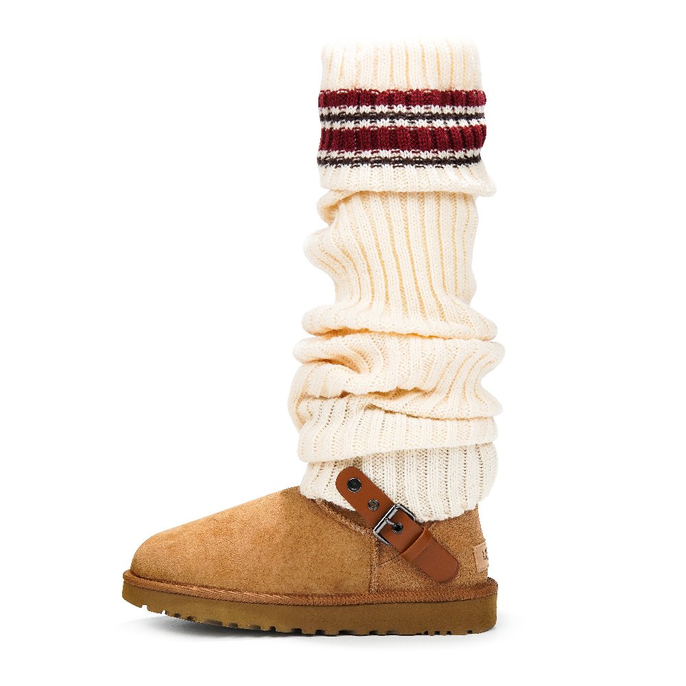 UGG CLASSIC MINI Short Snow Boots Women's Brown White Red