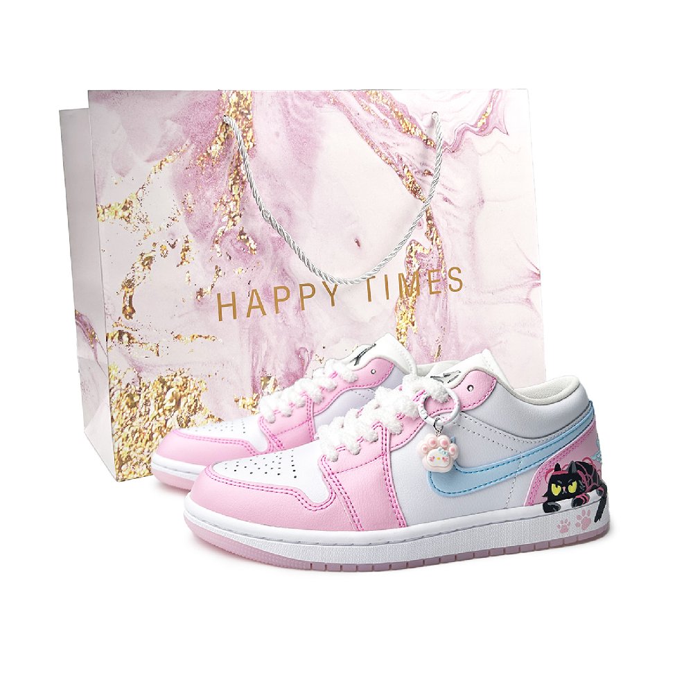 Jordan Air Jordan 1 Low Top Vintage Basketball Shoes Unisex Pink