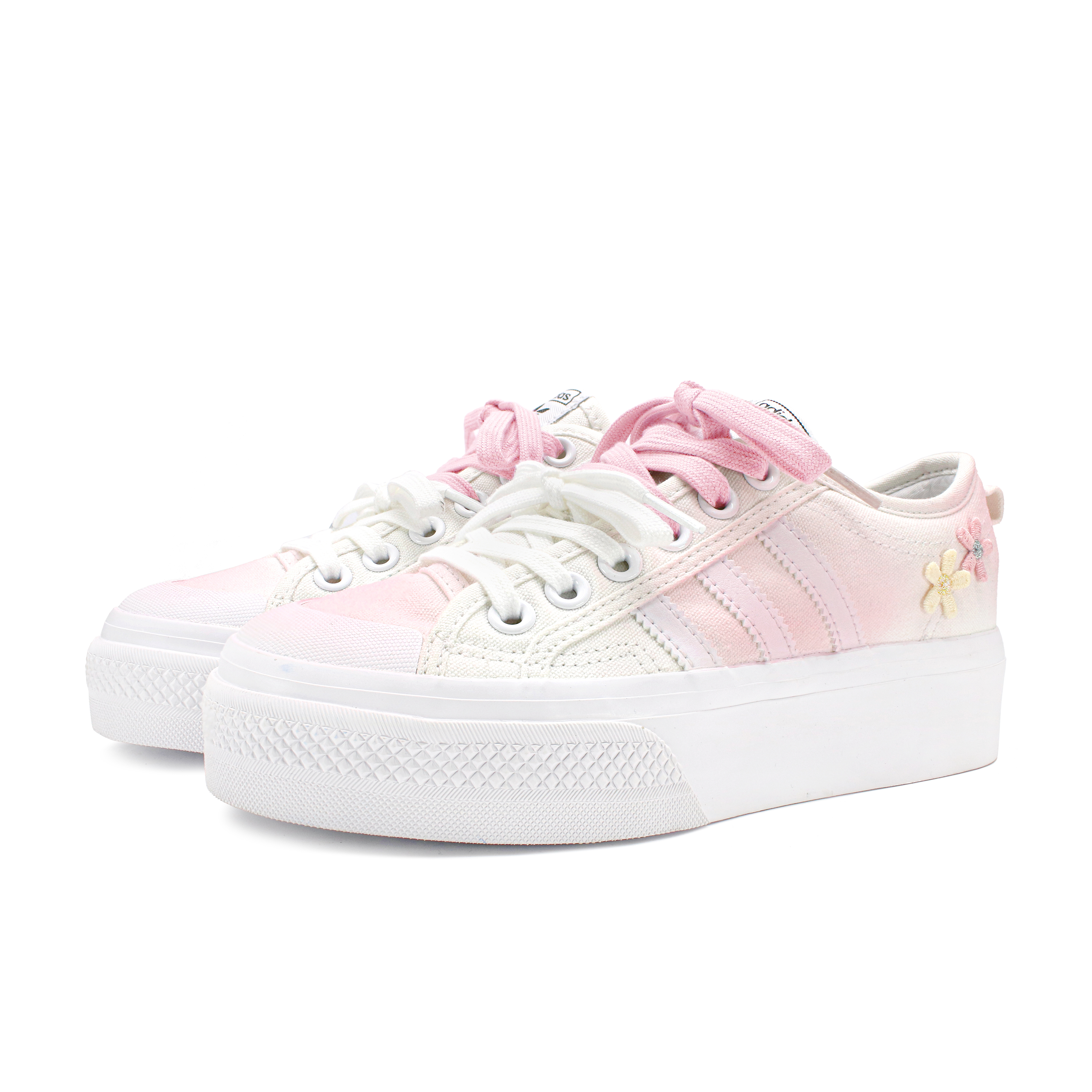 Adidas Originals Nizza Platform Anti Slip Wear Resistant Low Top Skateboard Shoes Women's Pink White купить в интернет-магазине Yoocart с быстрой доставкой по России.
