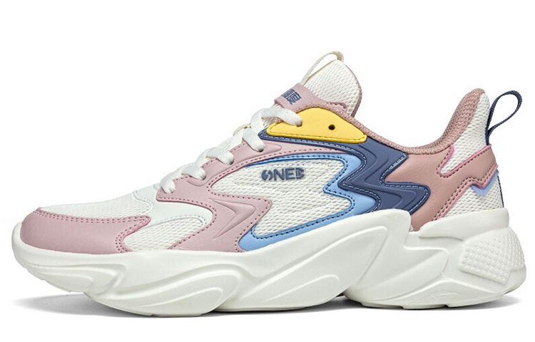 361° Anti-Slip And Wear-Resistant Breathable Low-Top Chunky Sneakers Women's White Pink