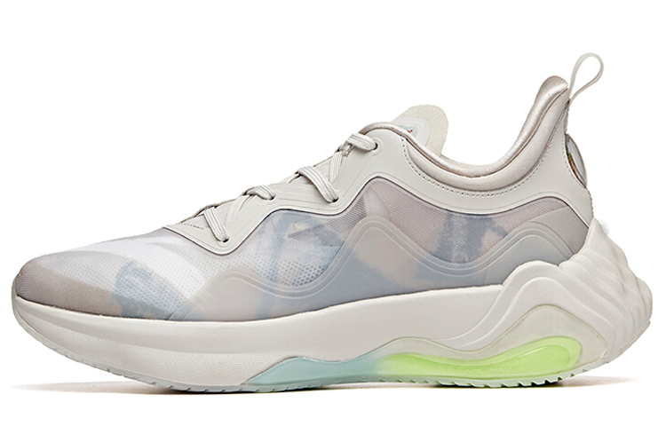 Anta Cushioned Slip-Resistant Abrasion-Resistant Breathable Low-Top Running Shoes Men's One Gray