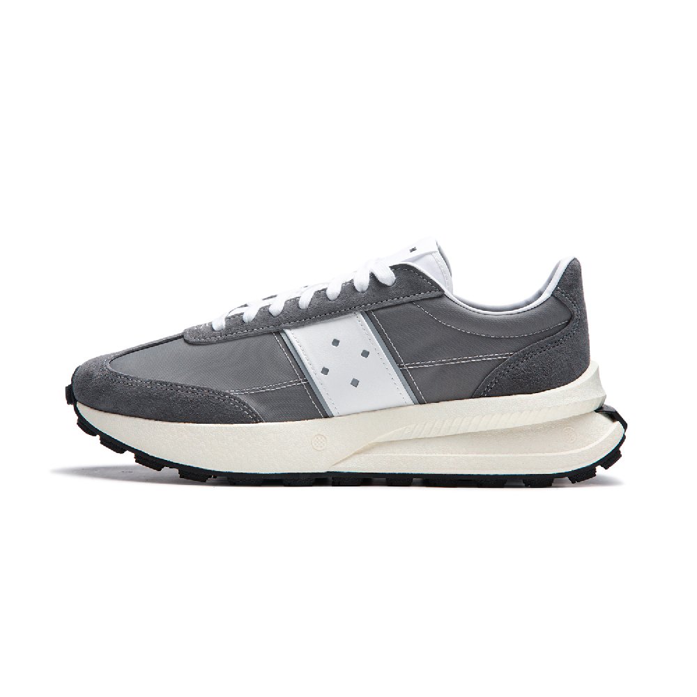 LiNing Cushioning Wear-Resistant Low-Top Casual Running Shoes Unisex Gray