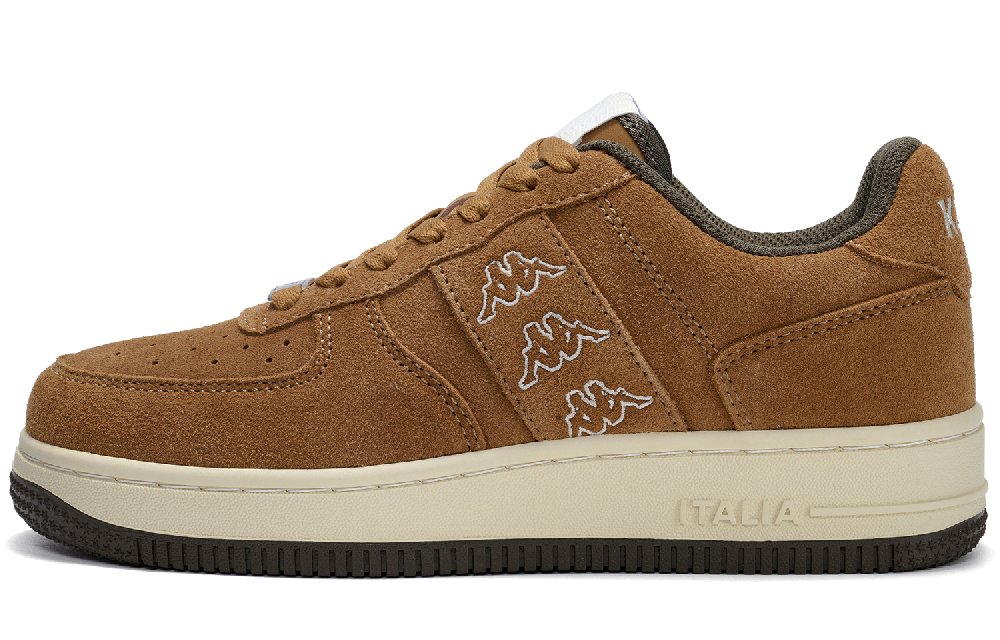 Kappa Back to Back Anti Slip Wear Resistant Low Top Skateboard Shoes Unisex Chestnut Brown