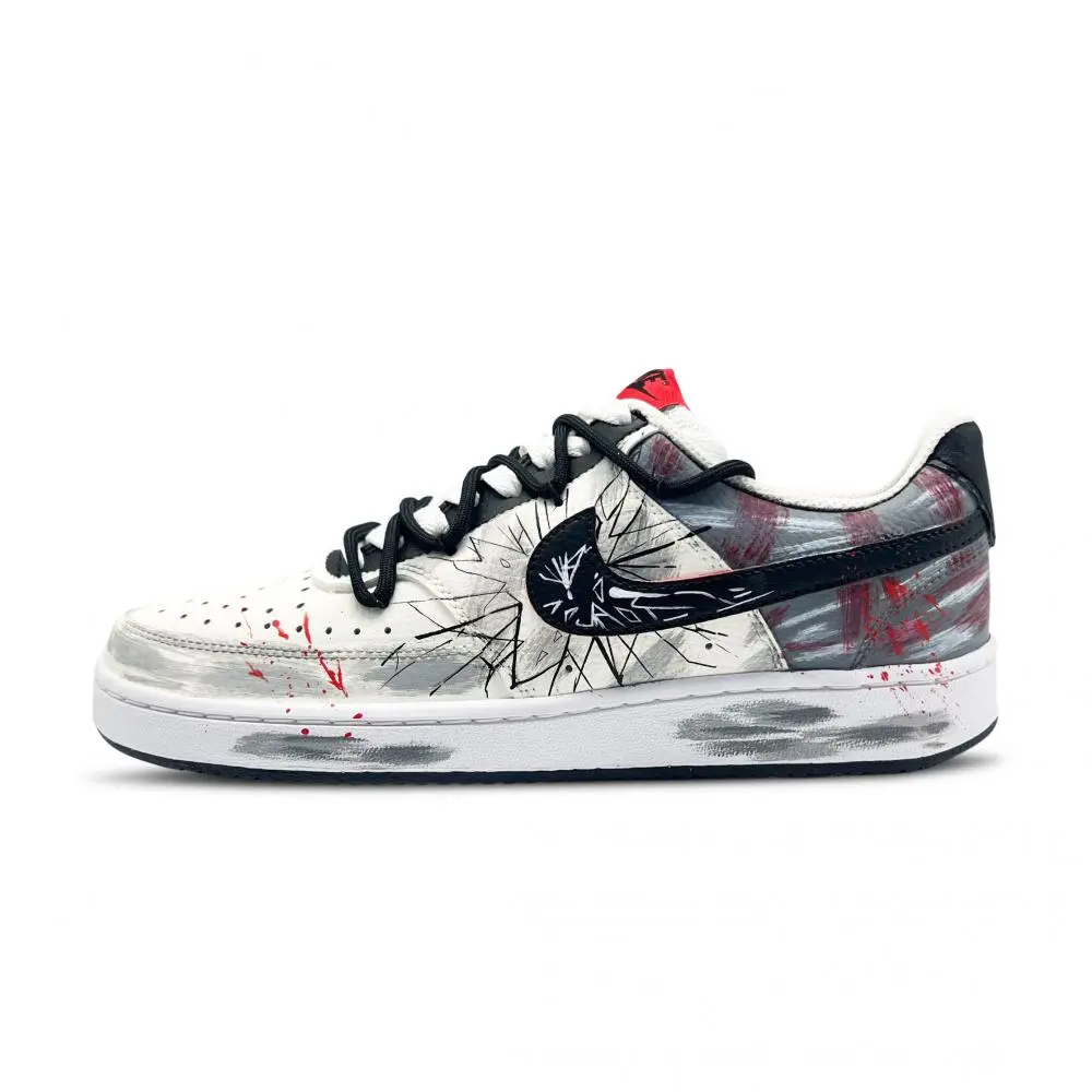 Nike Court Vision 1 Unrestrained Moments Abrasion Resistant Low top Skateboard Shoes Men's White Gray