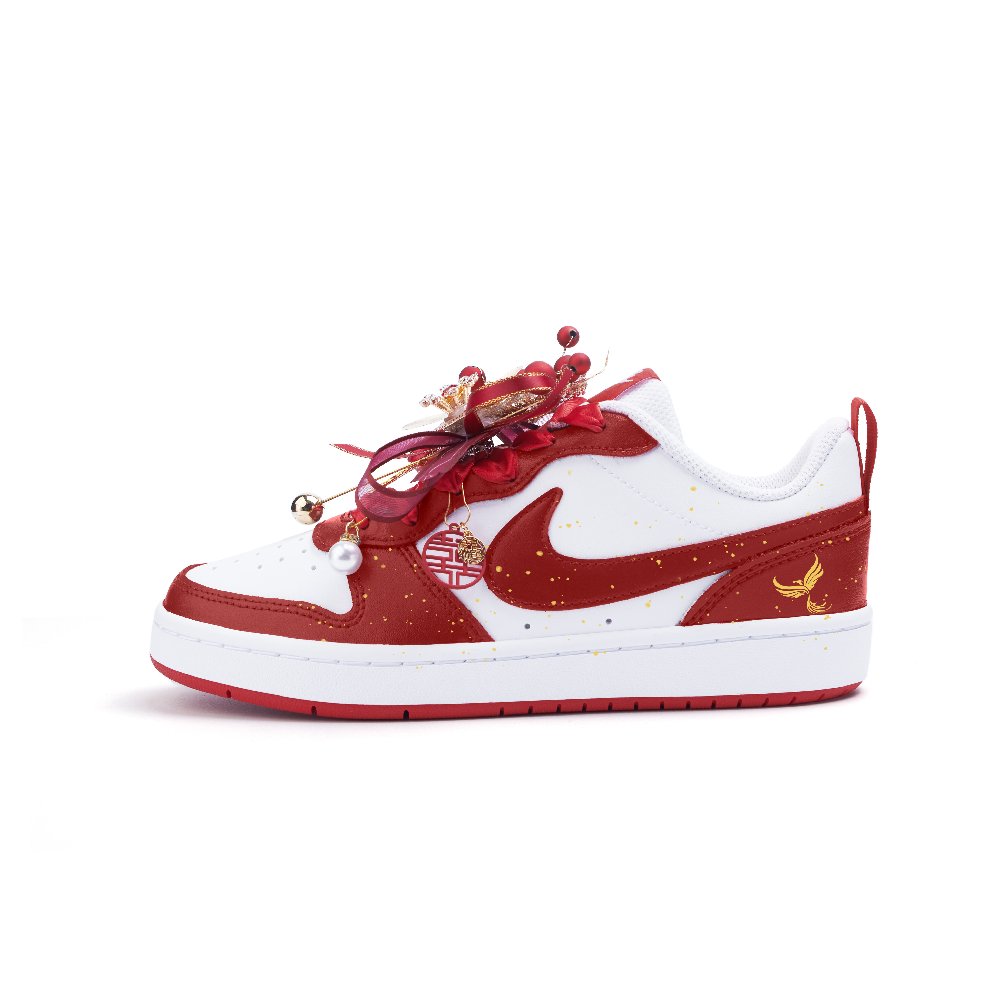 Nike Court Borough 2 Low Top Skateboard Shoes Women's Red