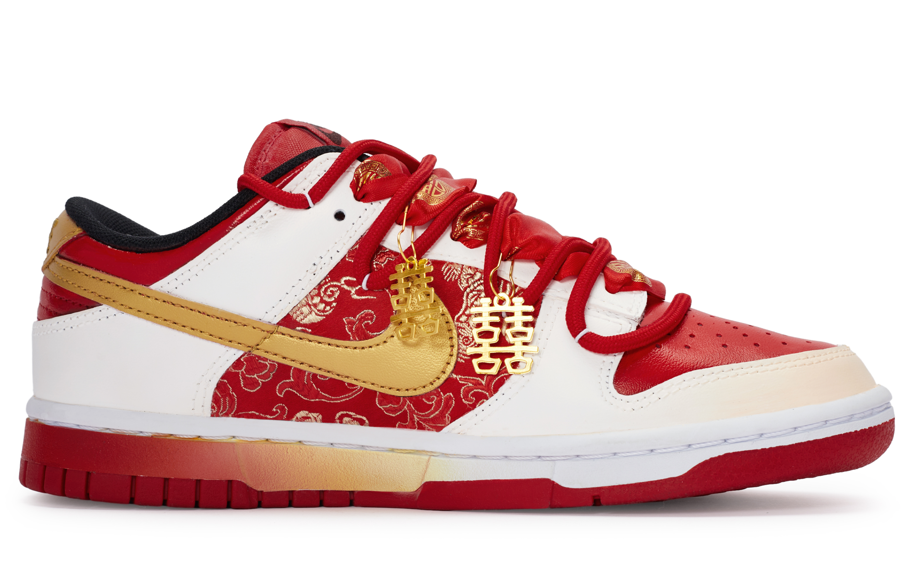 Nike Dunk 811 Manufacturing, Auspicious Knot Of Matrimony Low Top Skateboard Shoes Unisex White Gold