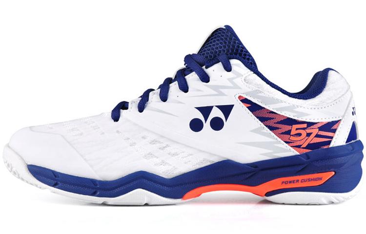 YONEX Power Cushion Low-Top Badminton Shoes Men's White/Neon Orange