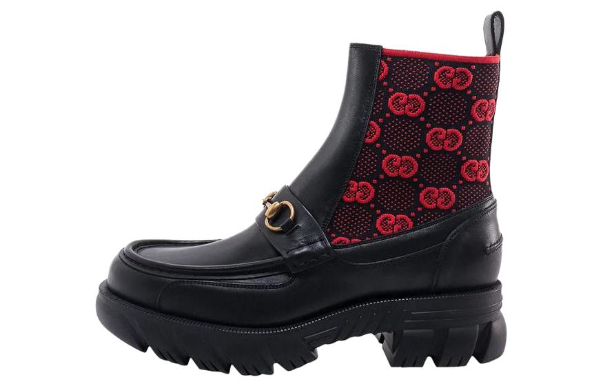 GUCCI Horsebit-detail GG-jacquard Boots