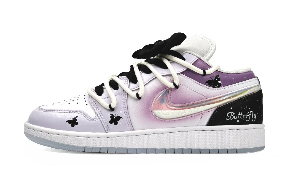 Jordan Air Jordan 1 Low-Top Vintage Basketball Shoes GS Pink Purple