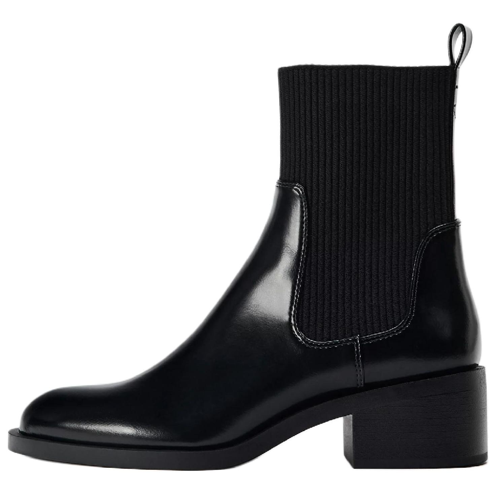 ZARA Short Chelsea Boots 6cm Women's Black