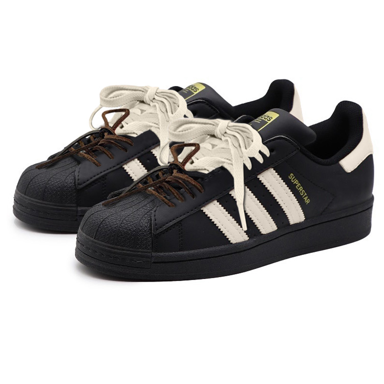 Adidas Originals SUPERSTAR Slip Resistant Low Top Skateboard Shoes Unisex Beige Black
