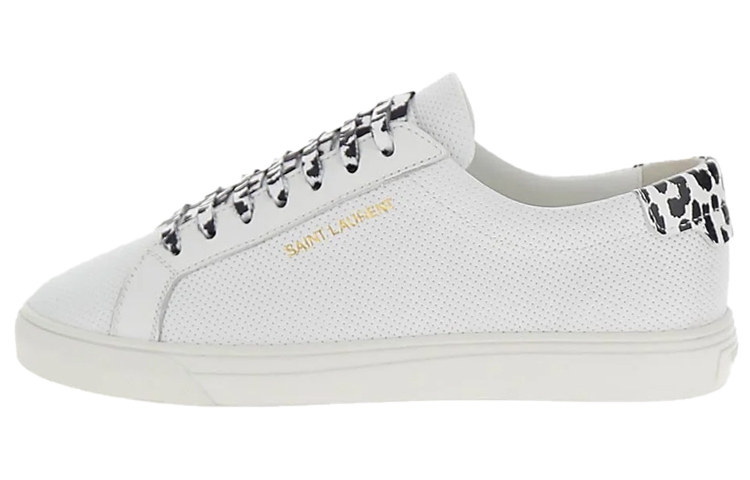 SAINT LAURENT Low Top Stylish Skateboarding Shoes Women's White Black