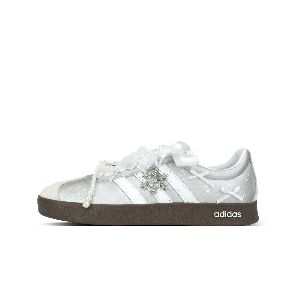 Adidas Vl Court Classic Berlin First Snow Abrasion Resistant Low Top German Army Trainers Unisex Silver
