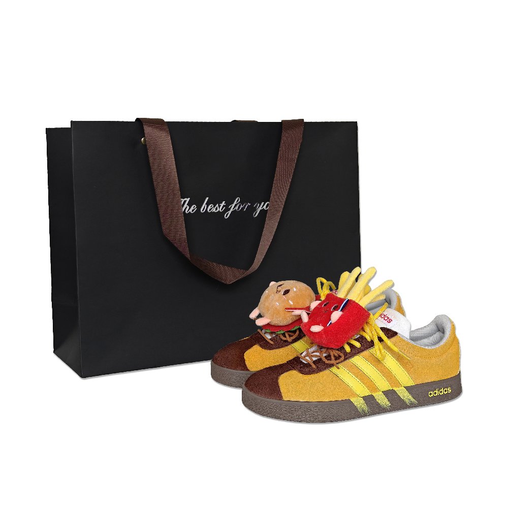 Adidas VL COURT 2.0 Abrasion Resistant Low Top German Army Trainers Unisex Yellow Brown