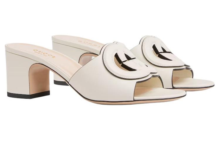 GUCCI Interlocking Slide Slippers Women's White купить в интернет-магазине Yoocart с быстрой доставкой по России.