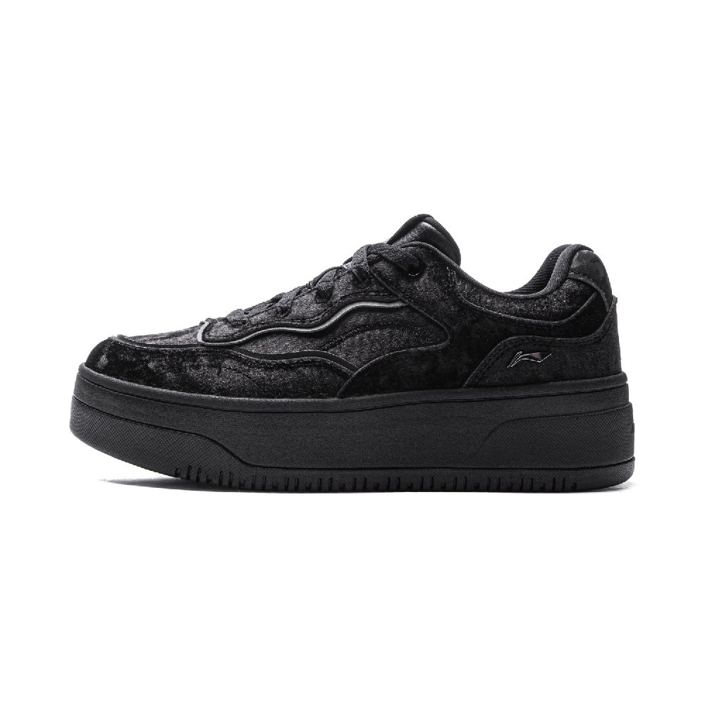 LiNing Cheese 2.0 Slip Resistant, Abrasion Resistant, Breathable Low Top Skateboard Shoes Women's Black