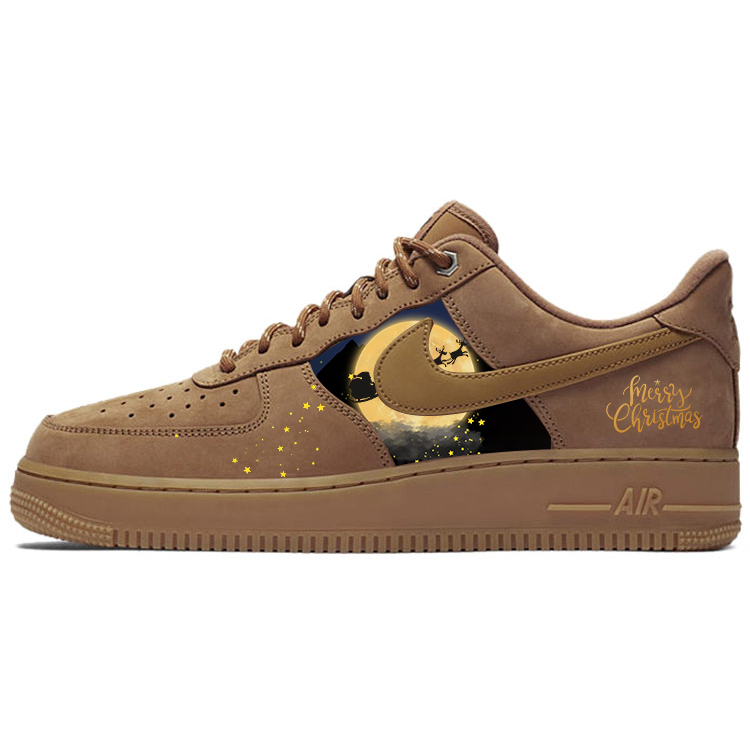 Nike Air Force 1 Slip-Resistant Low-Top Skateboard Shoes Unisex Brown