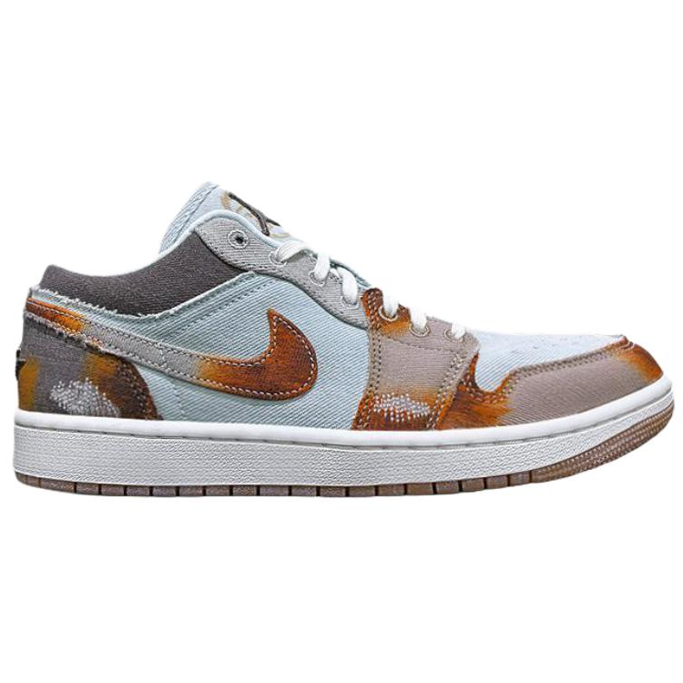 Jordan Air Jordan 1 Low top Vintage Basketball Shoes Men's Blue Brown