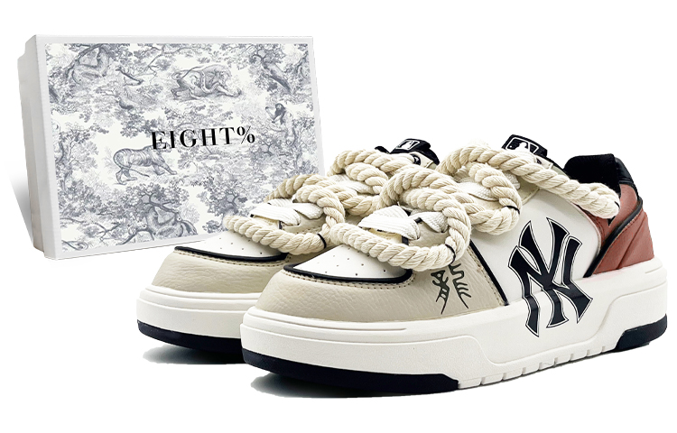 MLB Chunky Liner Low Top Skateboard Shoes Unisex Ecru