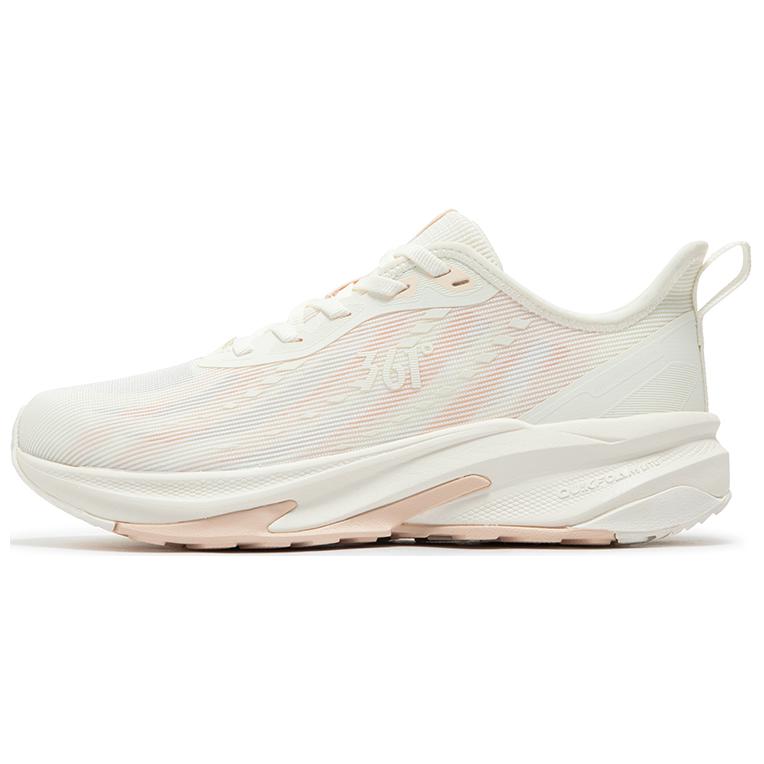 361° Cushioning, Wear Resistant Low Top Casual Running Shoes Women's White Pink