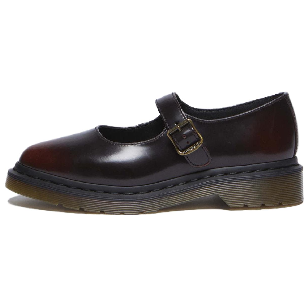 Dr.Martens ELPHIE Chunky Heel Mary Jane Shoes 3.2cm Women's Cherry Red