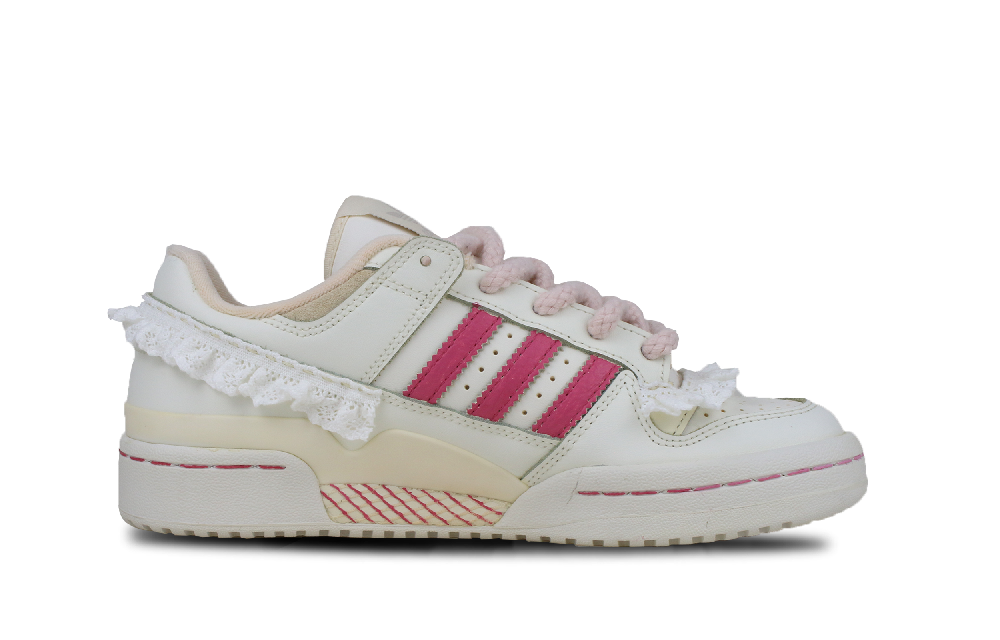 Adidas Originals FORUM Berry Moment Anti Slip Wear Resistant Low Top Skateboard Shoes Unisex Beige Pink