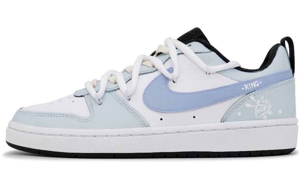 Nike Court Borough Slip-Resistant Water-Resistant Lightweight Low-Top Skateboard Shoes GS Blue White