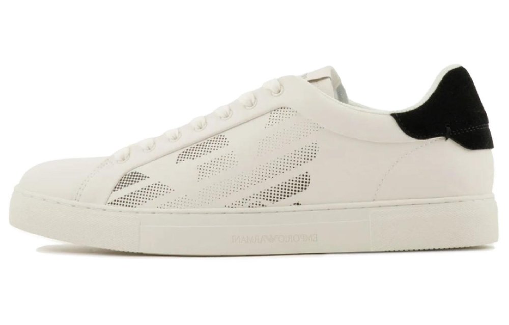 EMPORIO ARMANI Logo-engraved Leather Trainers