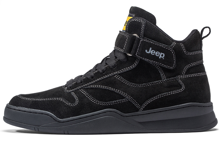 Jeep Abrasion Resistant High Top Skateboard Shoes Men's Black