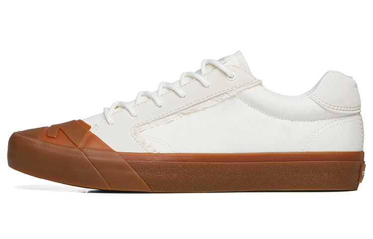 Anta Life Collection Anti Slip Wear Resistant Low Top Canvas Shoes Men's White Brown