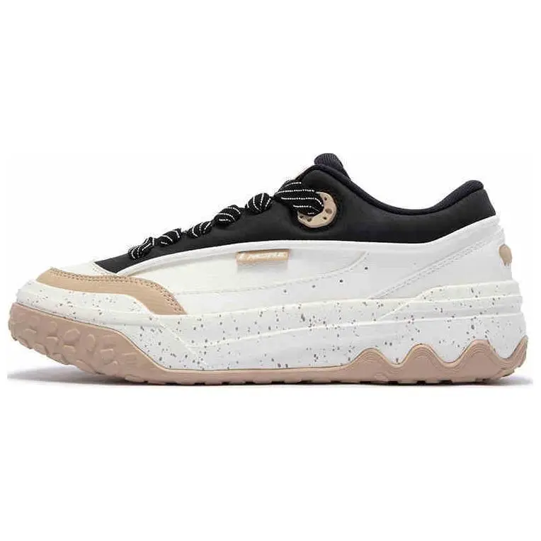 361° Shortbread Anti Slip Wear Resistant Mid Top Skateboard Shoes Men's White Black