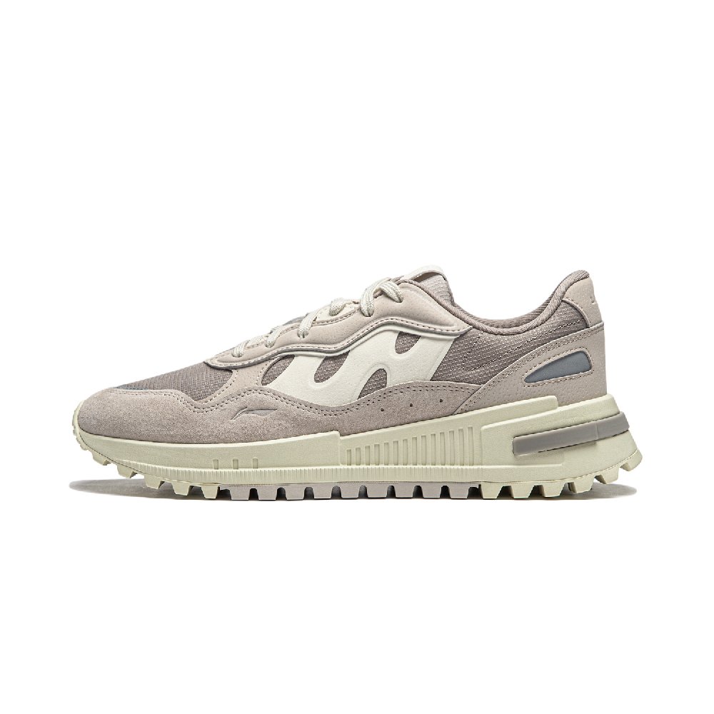 LiNing ChengFeng Anti Slip And Wear Resistant Cushioning Height Increasing Low Top Casual Shoes Men's Rock Ridge Gray