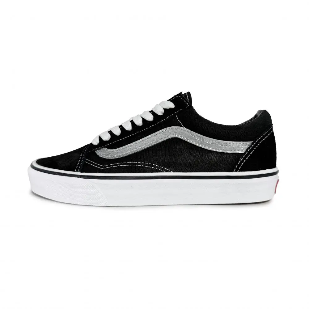 Vans Old Skool Black Lightweight Low Top Skateboard Shoes Unisex Black Silver