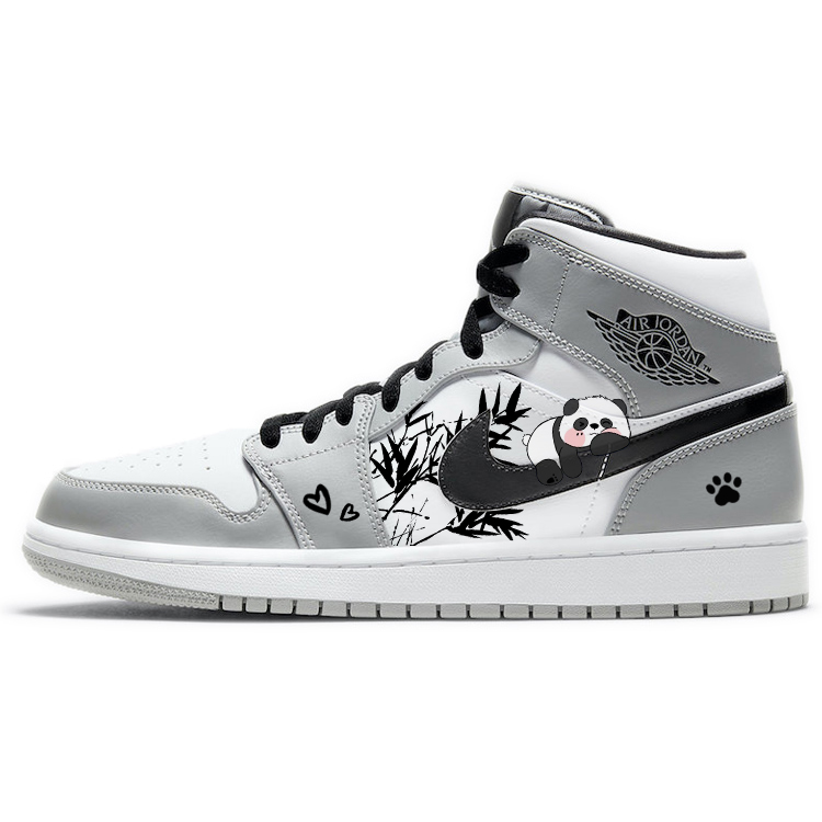Jordan Air Jordan 1 Wear-Resistant Slip-Resistant Mid-Top Vintage Basketball Shoes Men's Smoke Gray