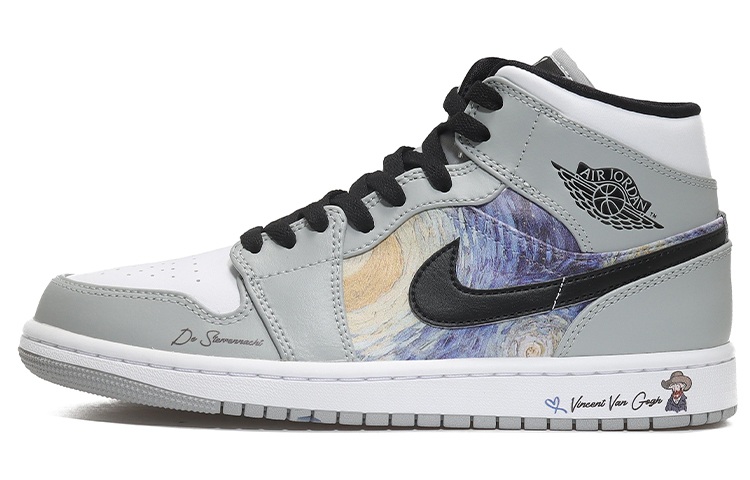 Jordan Air Jordan 1 Mid Mid-Top Vintage Basketball Shoes Men's Smoke Gray