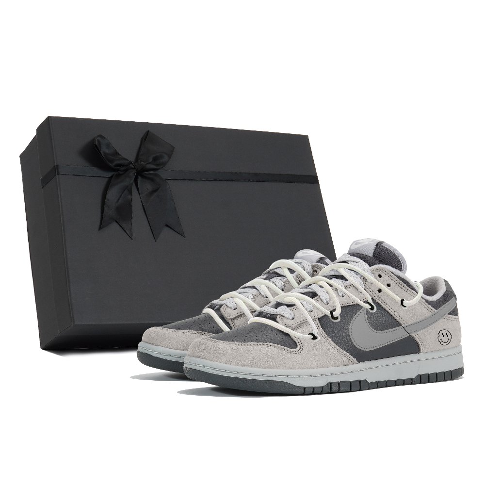 Nike Dunk Anti Slip Wear Resistant Low Top Skateboard Shoes Unisex Gray Black