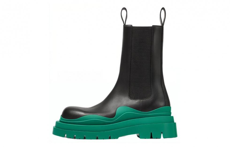 Bottega Veneta Tire Chelsea Ankle Length Chelsea Boots Women's Turquoise