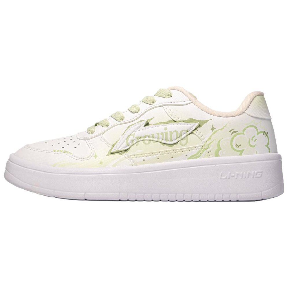 LiNing Pontoon Boats Lightweight And Breathable Low top Skateboard Shoes Women's Pig Grass Green