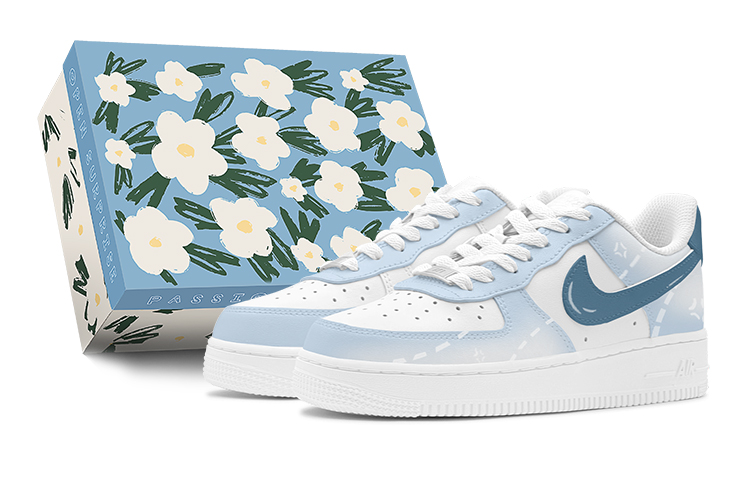 Nike Air Force 1 Low Low-Top Skateboard Shoes Men's Blue White