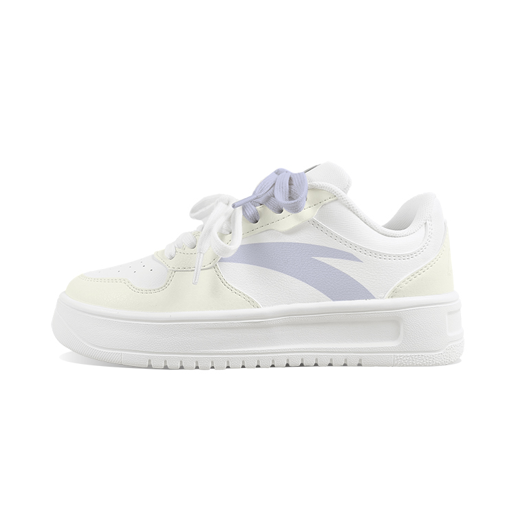 Anta Anti Slip Wear Resistant Low Top Skateboard Shoes Unisex White Yellow