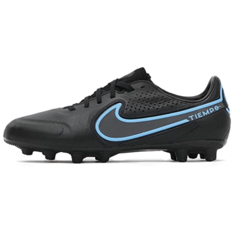 Nike Tiempo Legend 9 HG Rubber Short Studs Natural Ground Anti-Slip Wear-Resistant Soccer Shoes Men Black