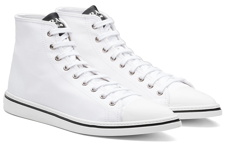 PRADA Canvas Shoes Men High-Top White купить в интернет-магазине Yoocart с быстрой доставкой по России.