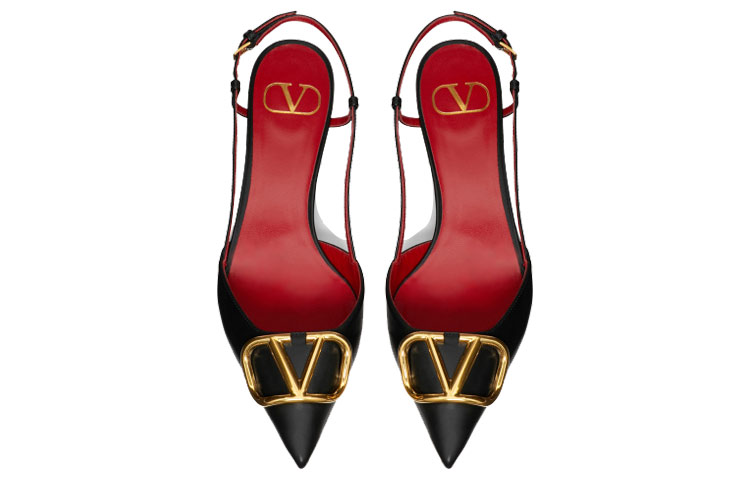 Valentino Vlogo GARAVANI Cone Heel High Heels 4cm Women's Black купить в интернет-магазине Yoocart с быстрой доставкой по России.