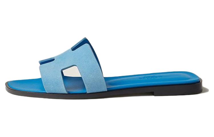 HERMES Oran Rubber Sole Antibacterial Slide Slippers Women's Blue