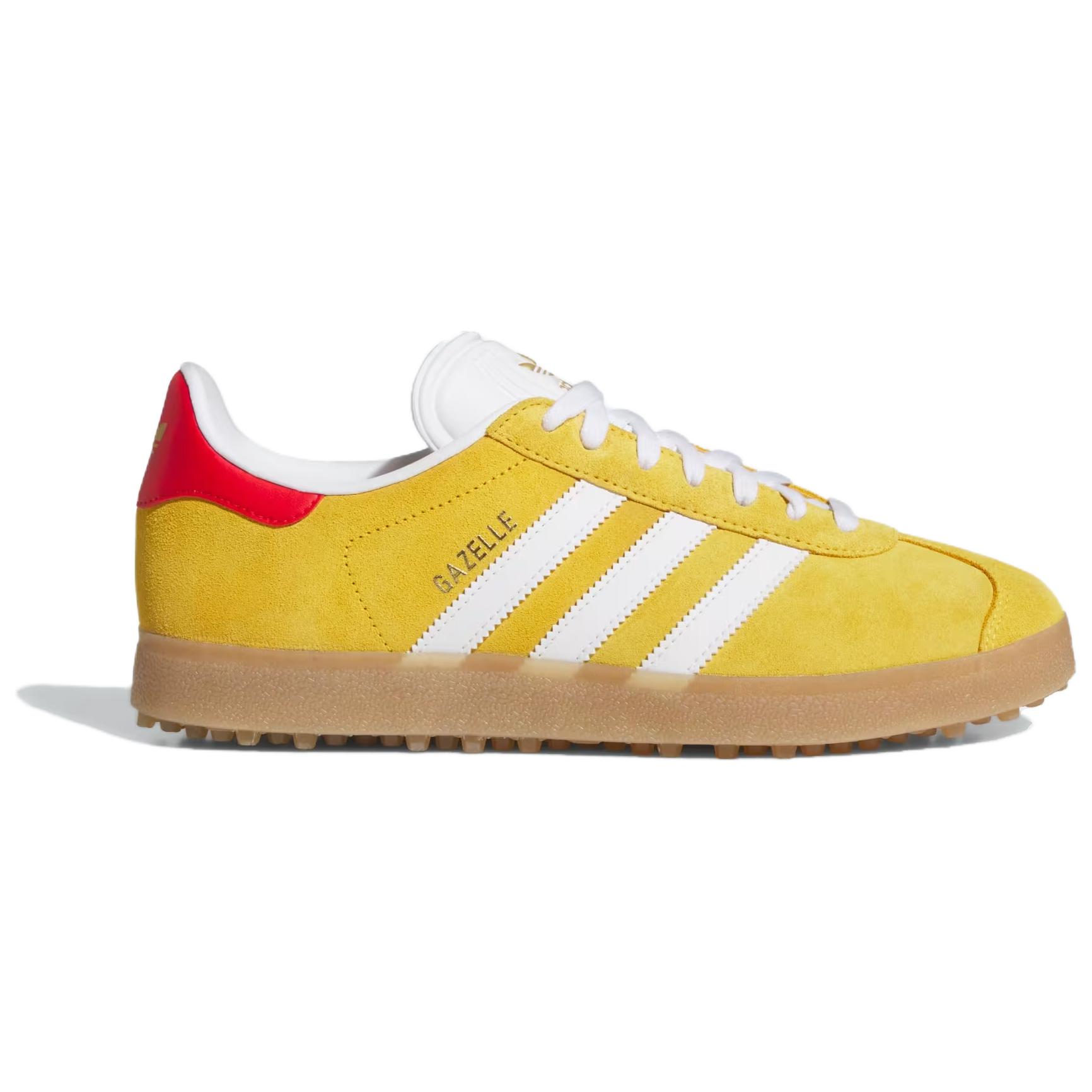 Adidas Gazelle Spikeless Golf Bold Gold White Better Scarlet