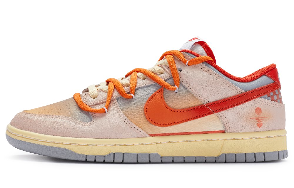 Nike Dunk Low Low-Top Skateboard Shoes Unisex Gray Pink Orange