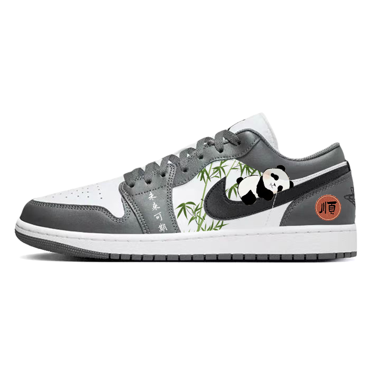 JORDAN Air JORDAN 1 Vintage Basketball Shoes Unisex Low Top Gray/White